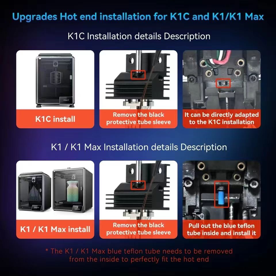 K1 Series Ceramic Heating Block Kit, 3D Printers Hotend with Integrated Quick-Swap Nozzle