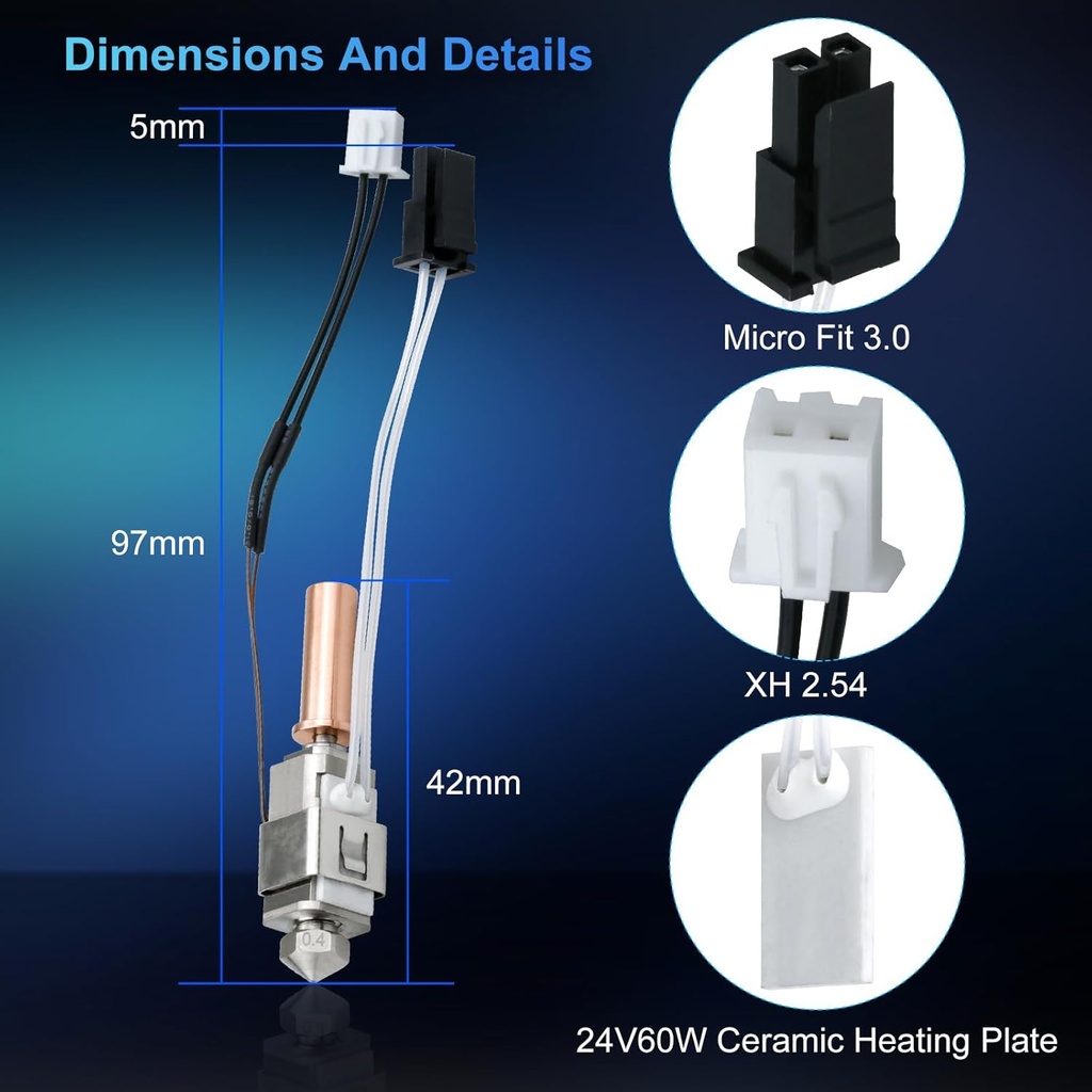 Thermistor and Heating Tube 24V 60W for Kobra 2 Neo/2 Pro/2 Max in Pakistan