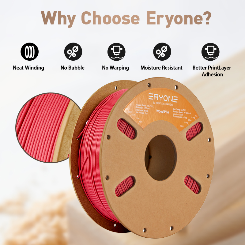 Eryone Wood PLA in Pakistan 1.75mm, 1KG/roll