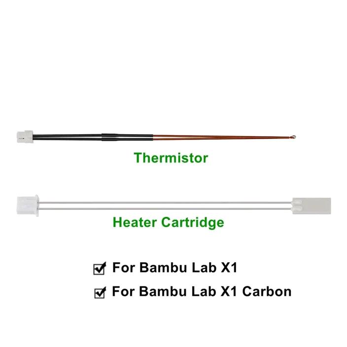 NTC 3950 100K Thermistor 24V 48W Ceramic Heating Rod For Bambu Lab X1 P1P  