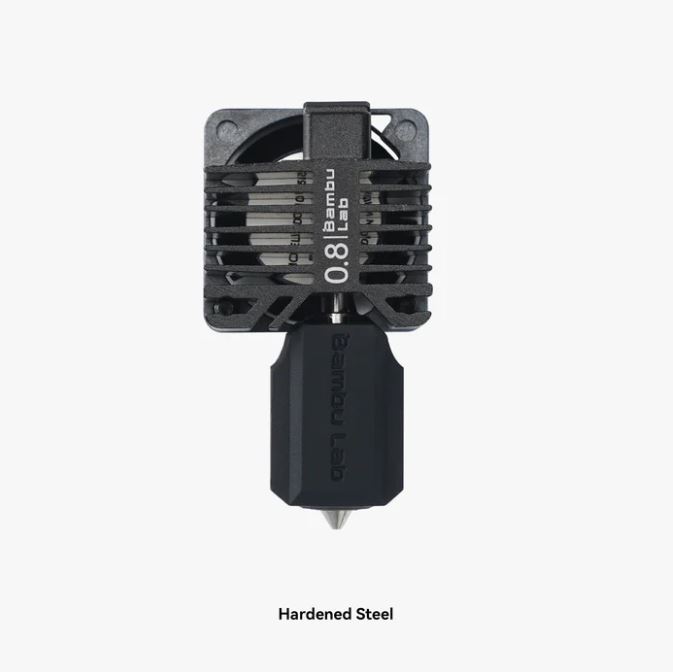 Bambu Lab X1E Complete hotend assembly with hardened steel nozzle -0.8