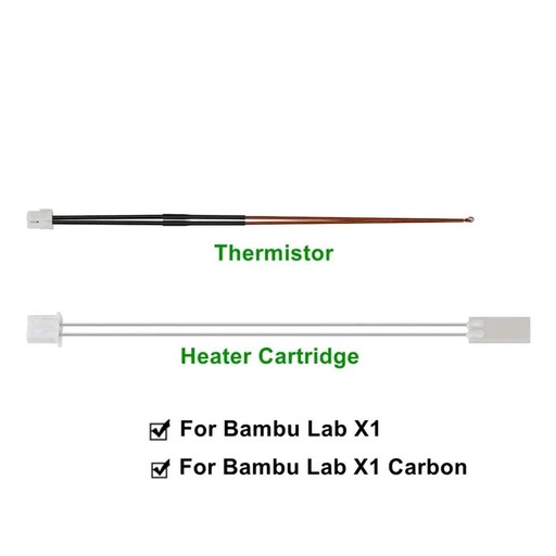 NTC 3950 100K Thermistor 24V 48W Ceramic Heating Rod For Bambu Lab X1 P1P  